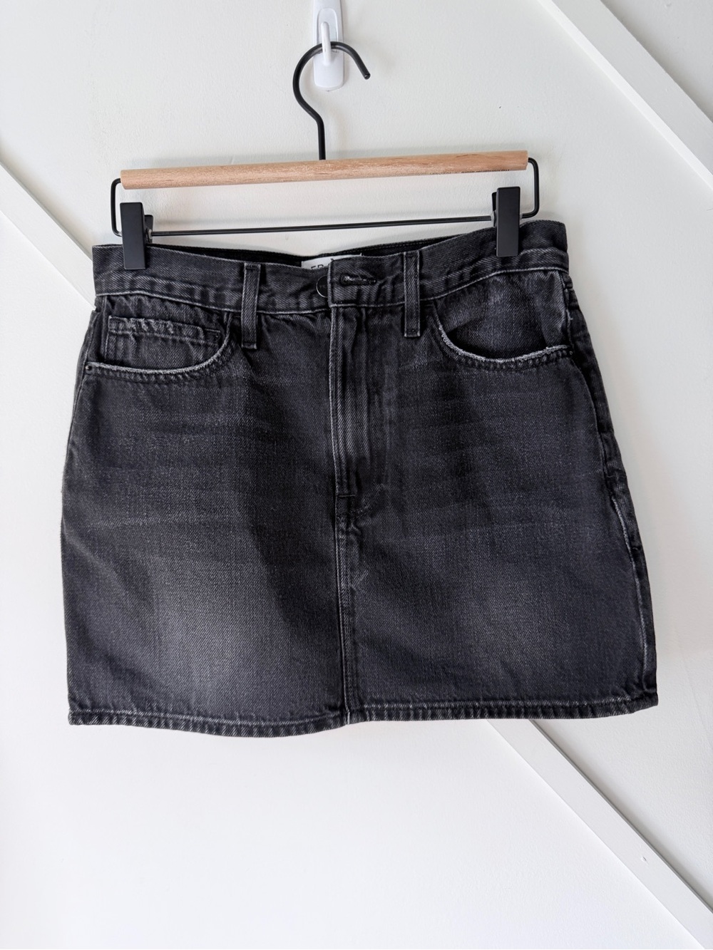 FRAME Denim Black Grey Mini Skirt 26 | Cotton Designer| 90s Minimalist